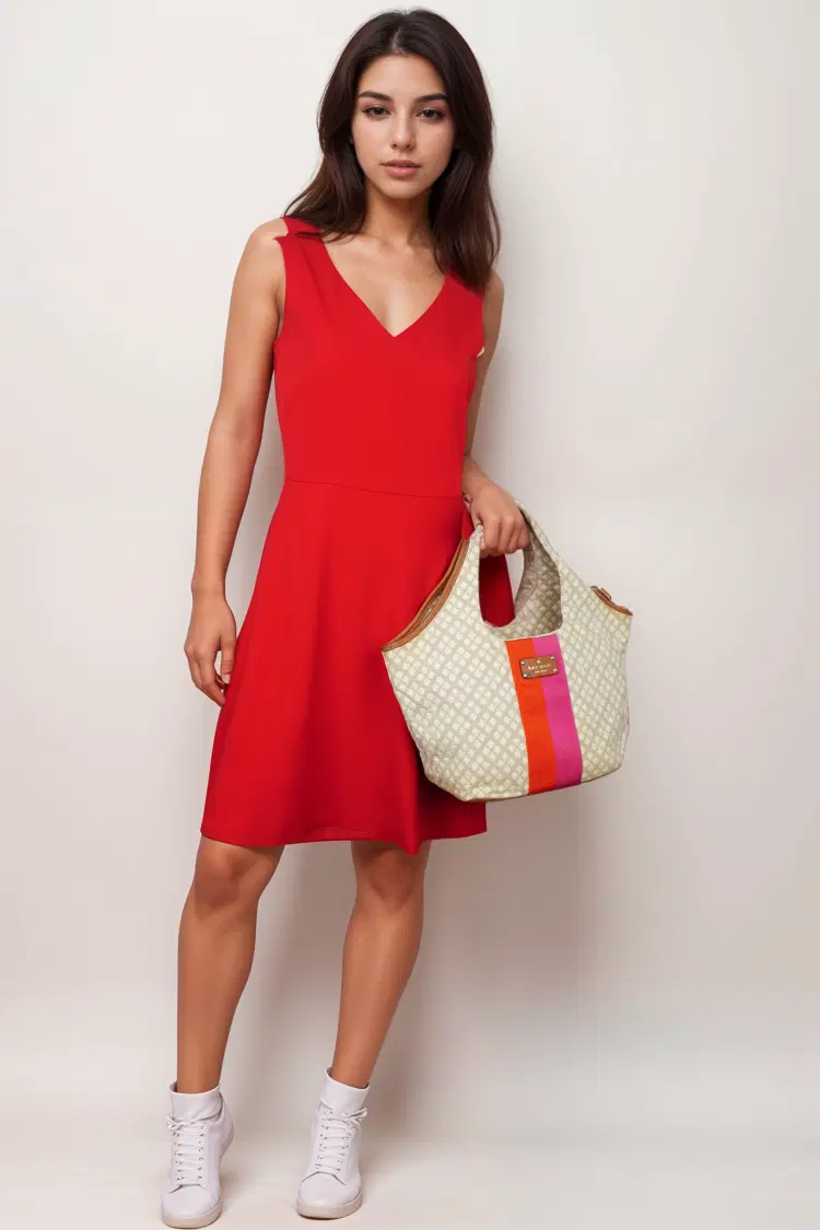 Kate Spade Beige Fabric Handbag-Hover-Image