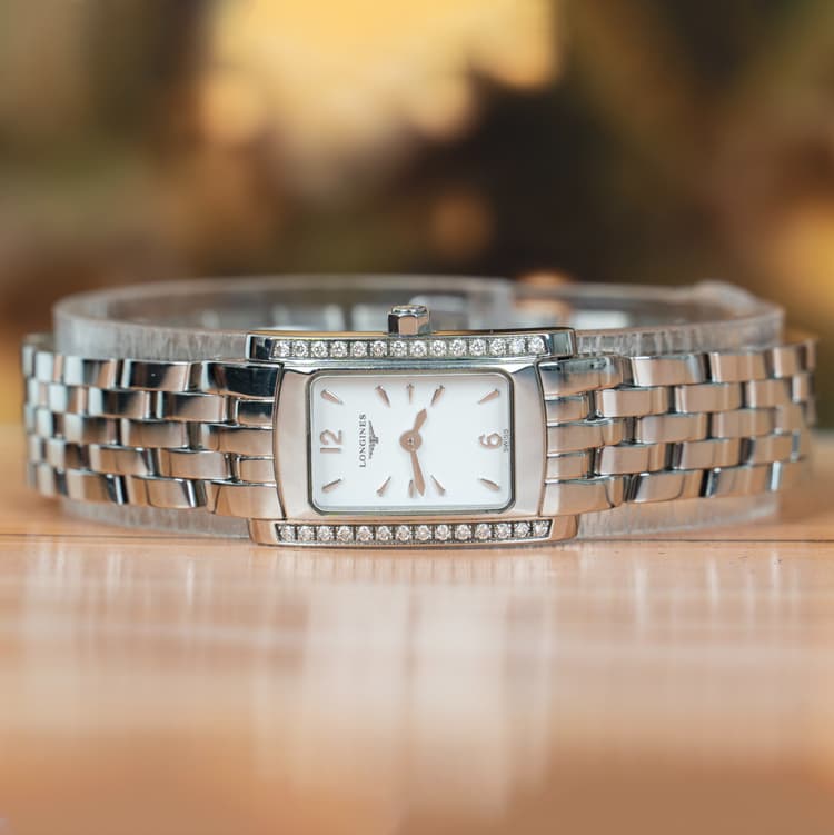 Longines DolceVita 20 MM Diamond Bezel Steel Ladies Watch-Hover-Image