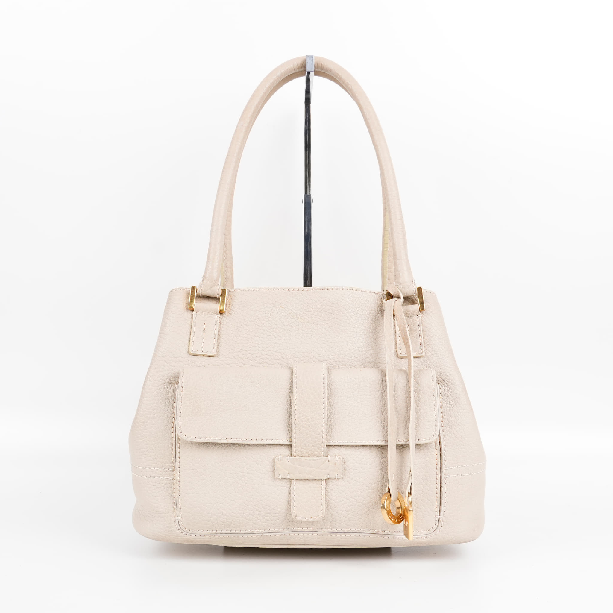 Loro Piana Grained Calfskin Globe Shoulder Bag