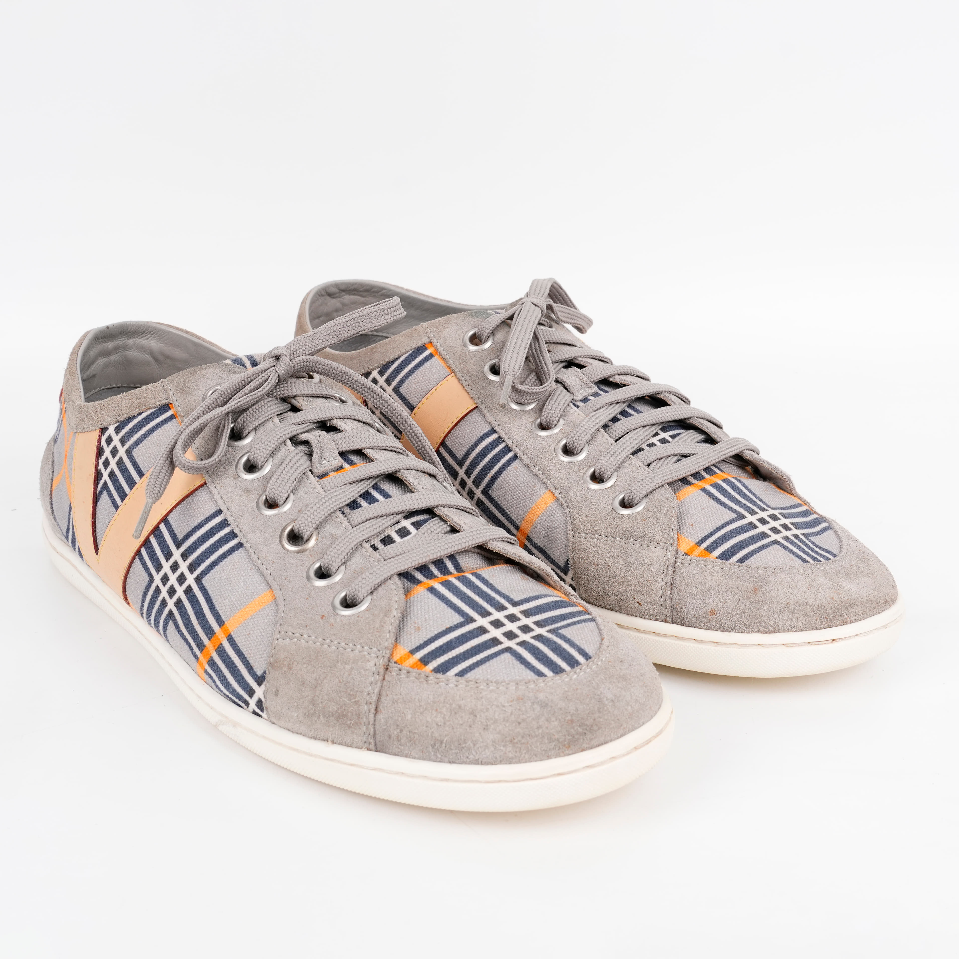 Louis Vuitton Check Monogram Canvas and Suede Sneakers