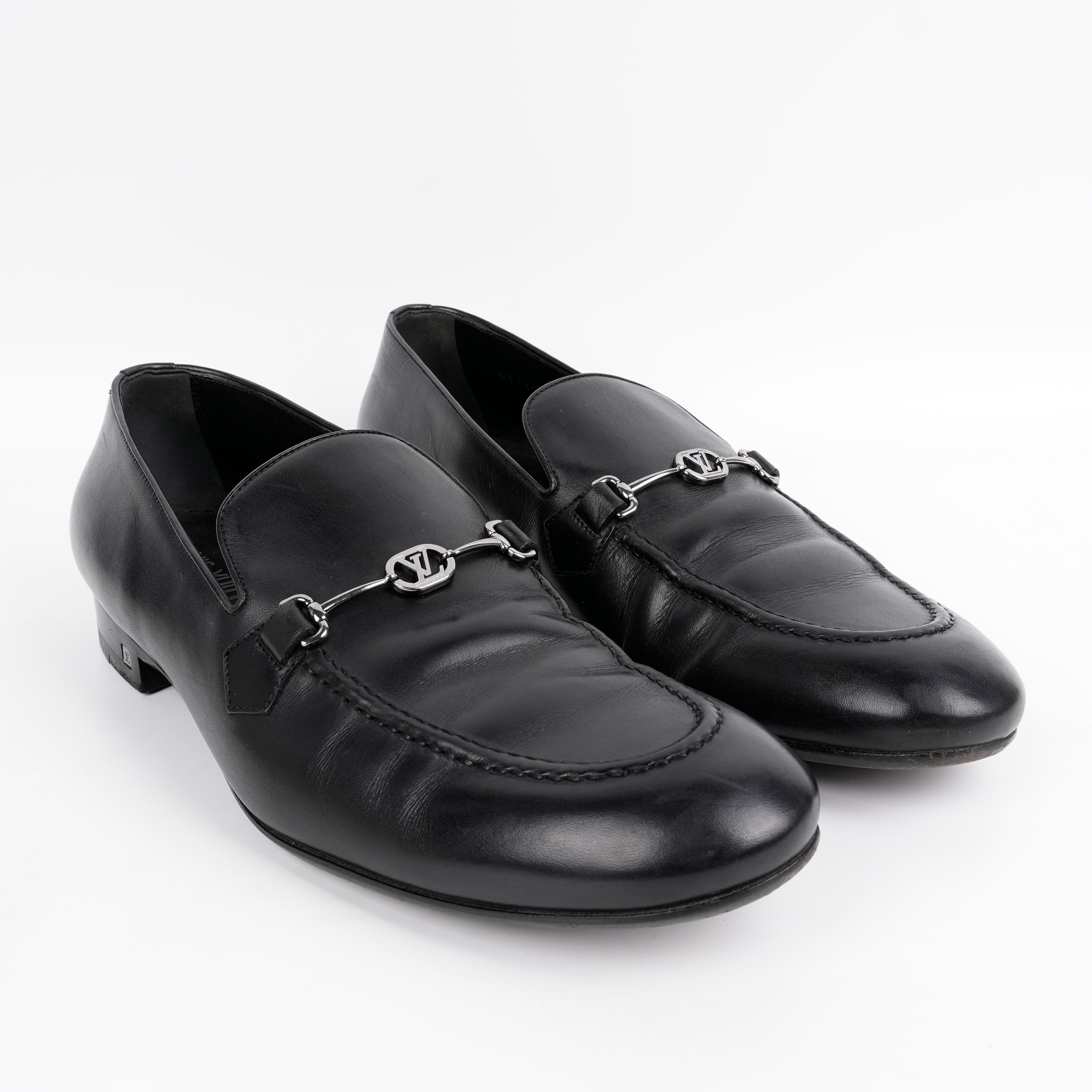 Louis Vuitton Black Leather Club Loafers