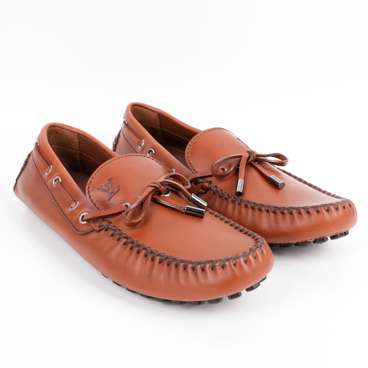 Louis Vuitton Brown Arizona Leather Knot Loafers-Hover-Image