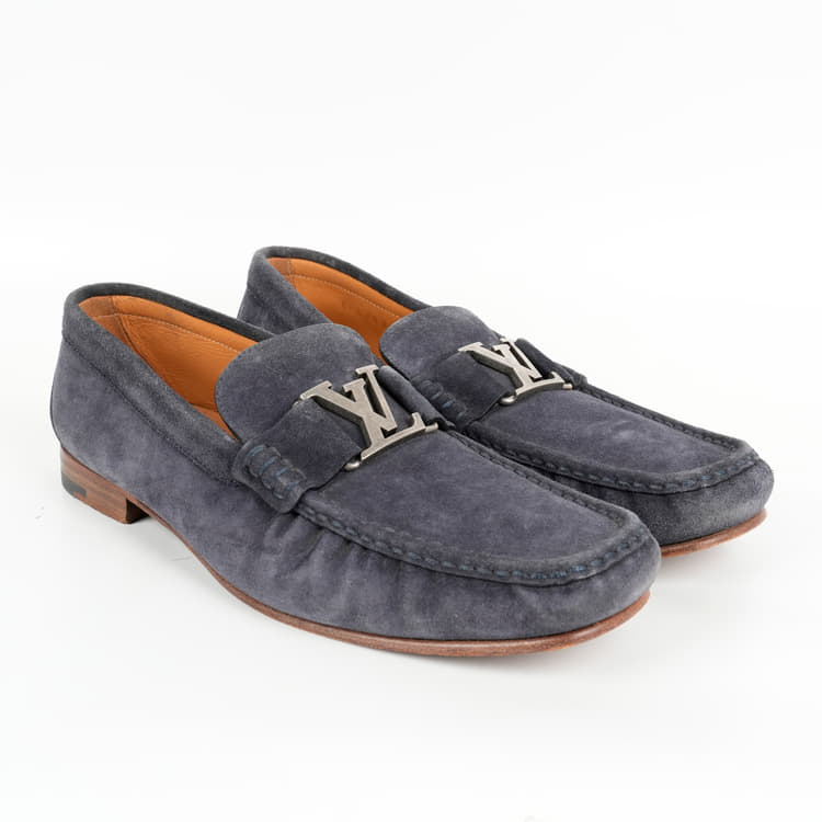 Louis Vuitton Marine Suede Mens Montaigne Loafers-Hover-Image