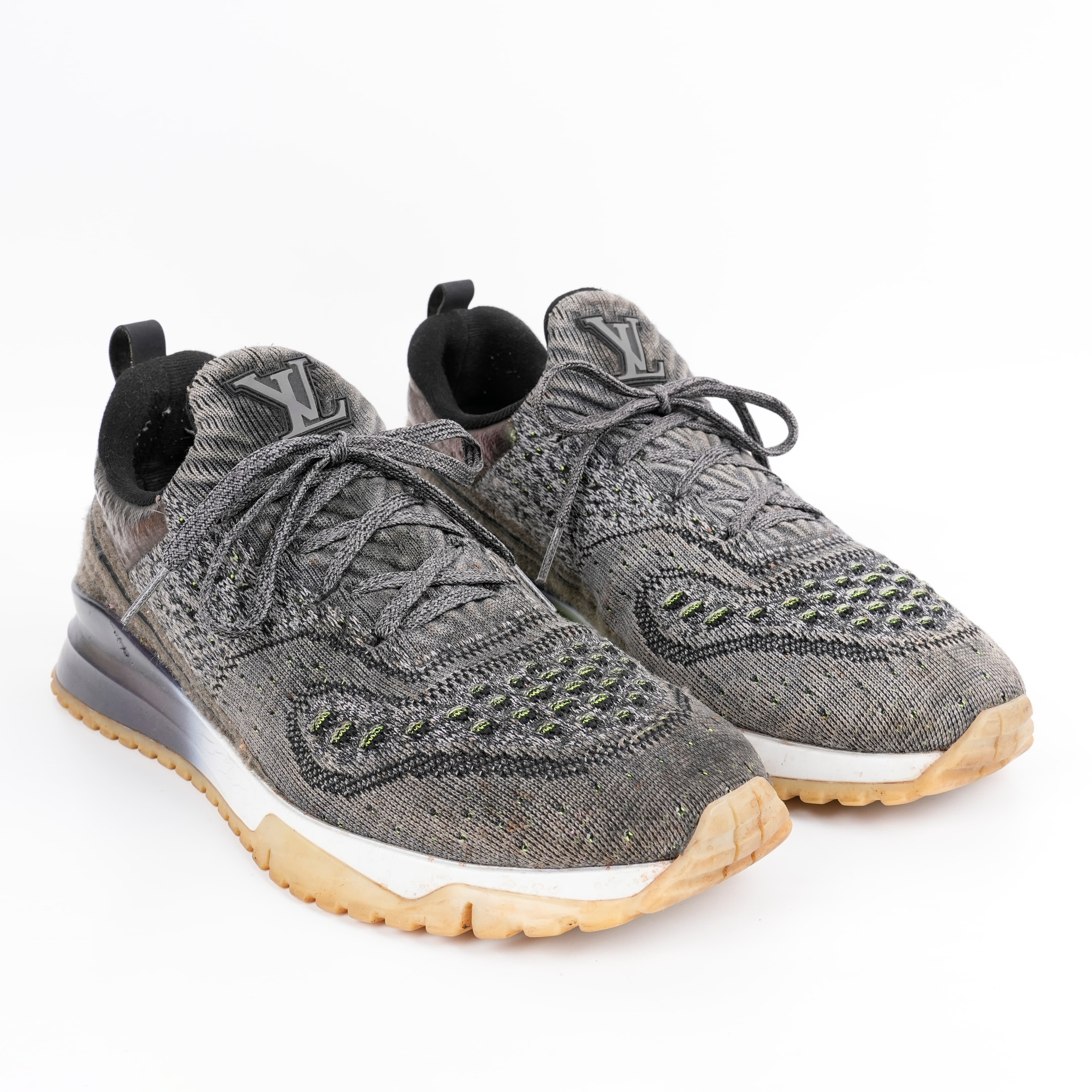Louis Vuitton Grey Knit Fabric VNR Sneakers