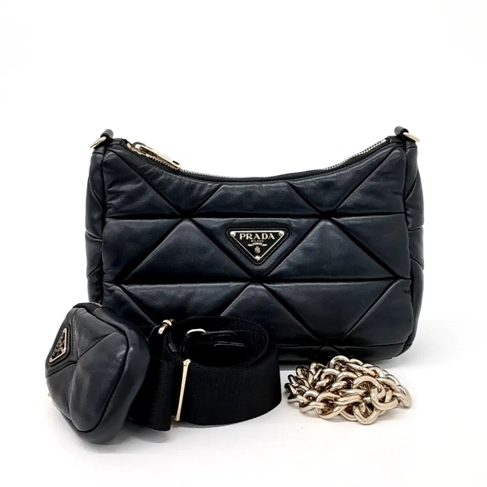Prada System Napa Patchwork Shoulder and Crossbody Bag (1BC157)