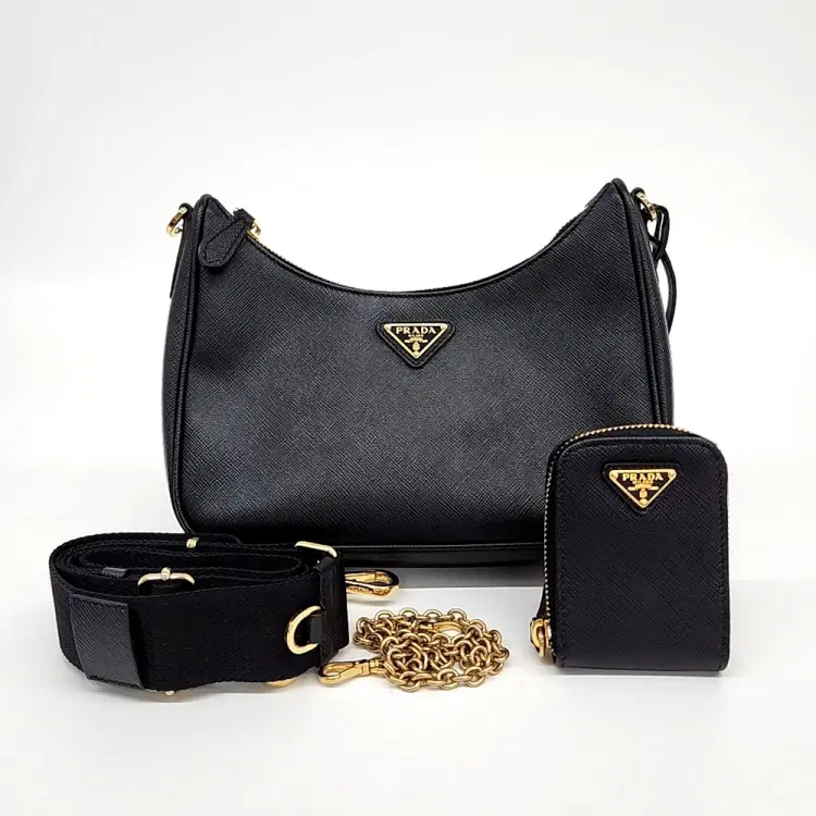 Prada Saffiano Chain Hobo Bag-Hover-Image