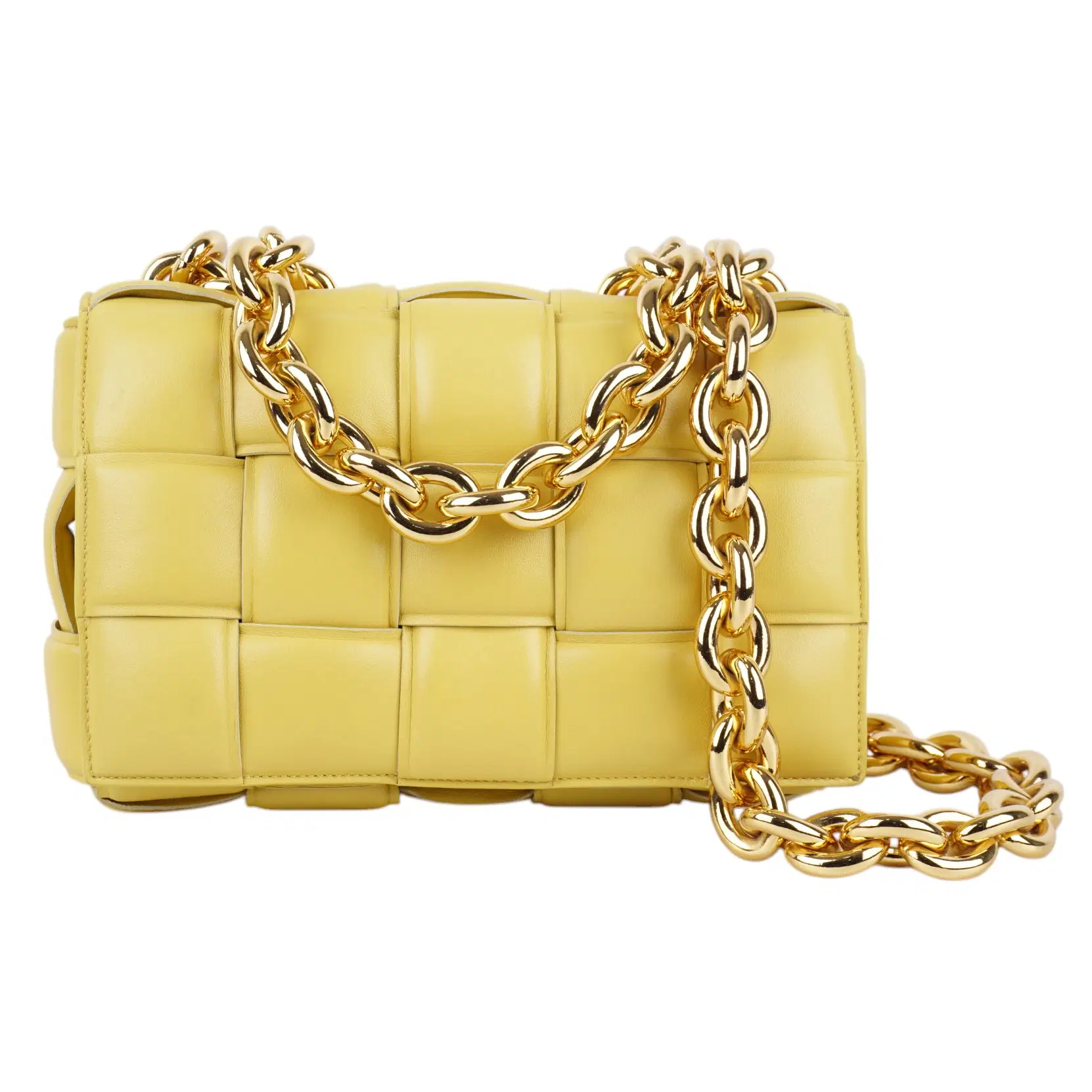 Bottega Veneta Lambskin Intreccio Padded Chain Cassette Crossbody Bag