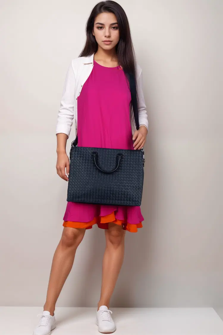 Bottega Veneta Intrecciato Laptop Bag-Hover-Image
