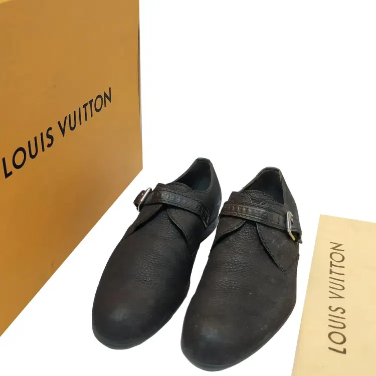Louis Vuitton Black Leather Single Monk Strap Shoes-Hover-Image