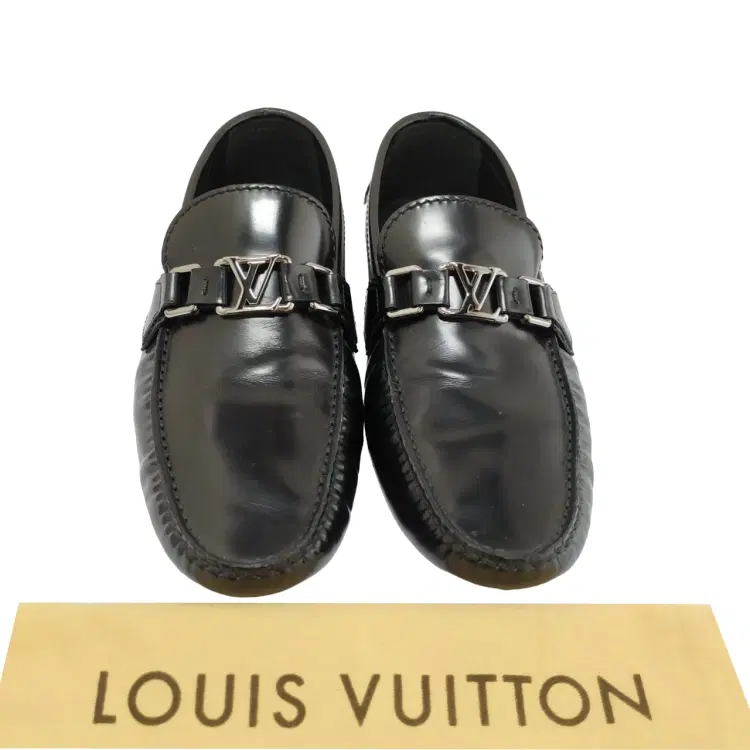 Louis Vuitton Black LV Initials Hockenheim Moccasin-Hover-Image
