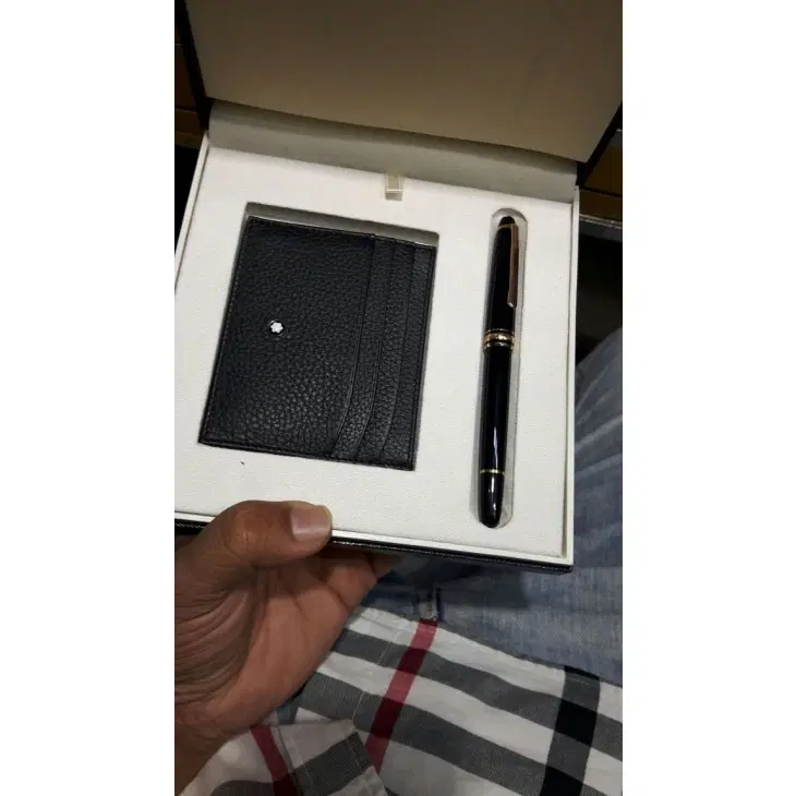Mont blanc Rose Gold Roller ball Pen and Card Holder Set-Hover-Image