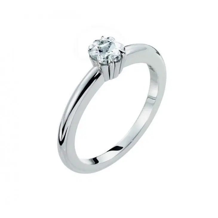 Montblanc La Dame Blanche Collection Platinum 0.76 ct Diamond Solitaire, Montblanc Logo Star Cut, D VVS1 Grade