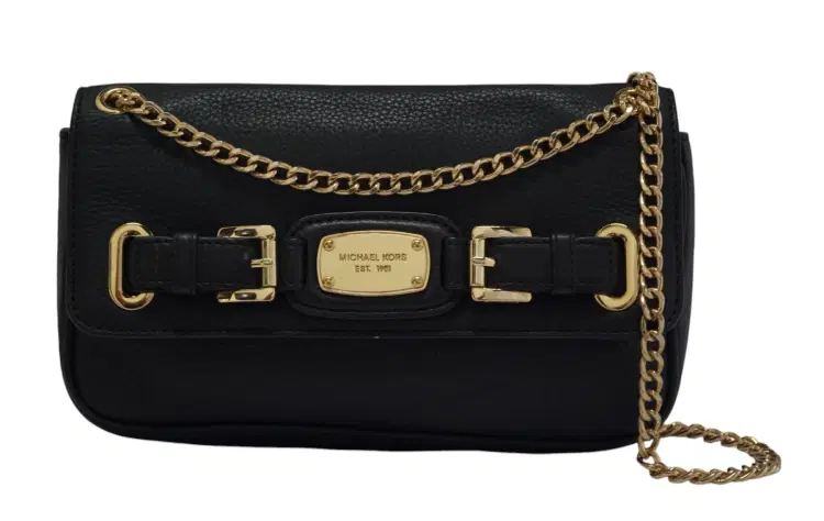 Michael Kors Black Leather Chain Shoulder Bag-Hover-Image