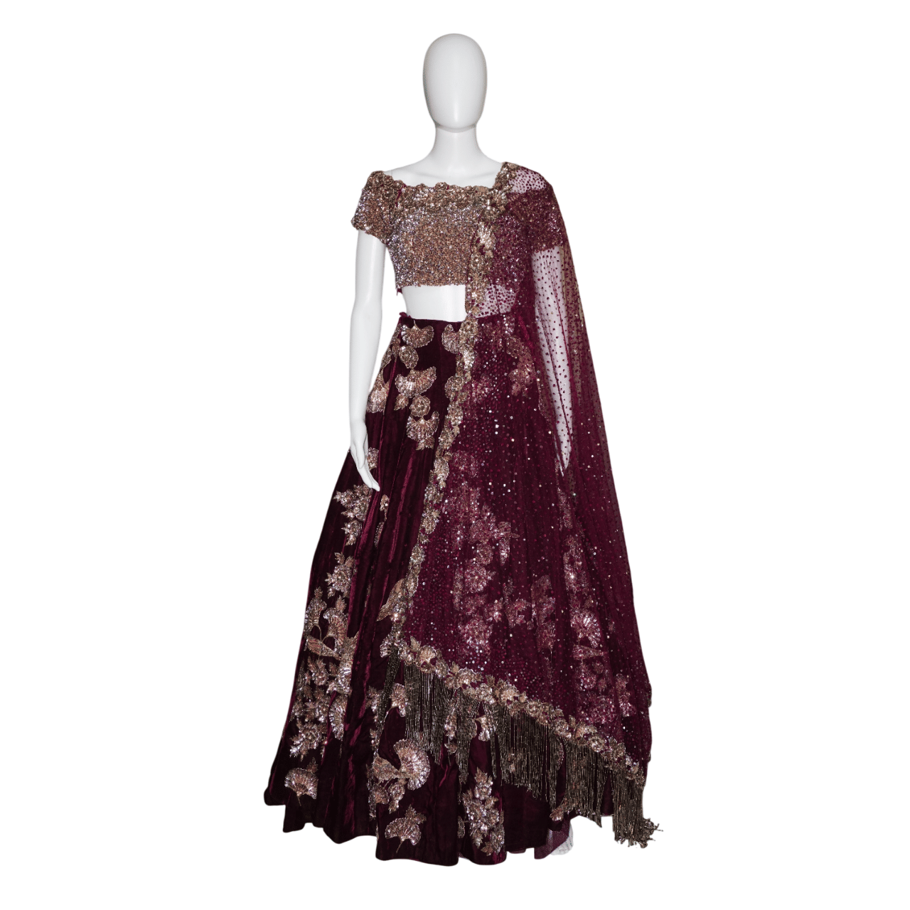 Manish Malhotra Velvet Embroidered Lehenga