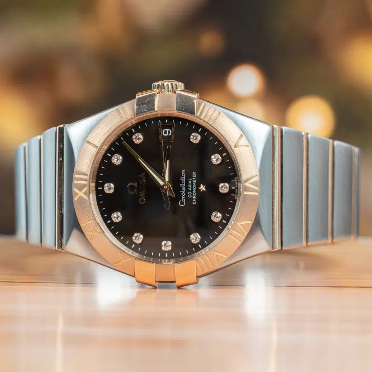 Omega Constellation 35 MM Rose Gold and Steel Brown Dial Automatic Watch-Hover-Image
