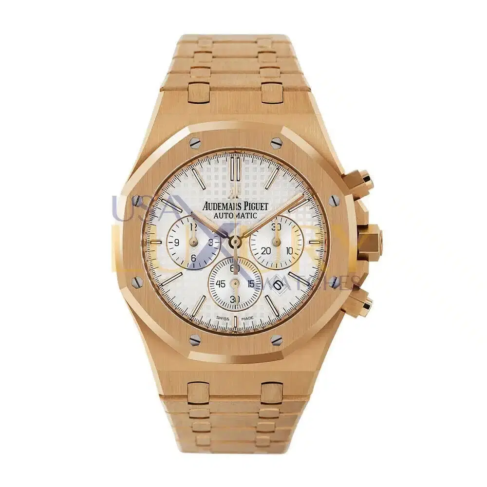 Audemars Piguet 26320OR.OO.1220OR.02 Royal Oak 18k Rose Gold 41mm Silver Dial