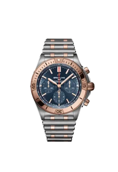 Breitling UB0134101C1U1 Chronomat B01 42 Stainless Steel and 18k Red Gold Blue Dial-Hover-Image