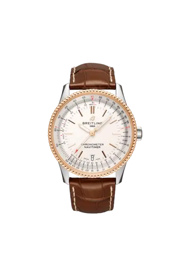 Breitling U17325211G1P1 Navitimer Automatic 38 Stainless Steel and 18K Red Gold Silver dial 38mm-Hover-Image