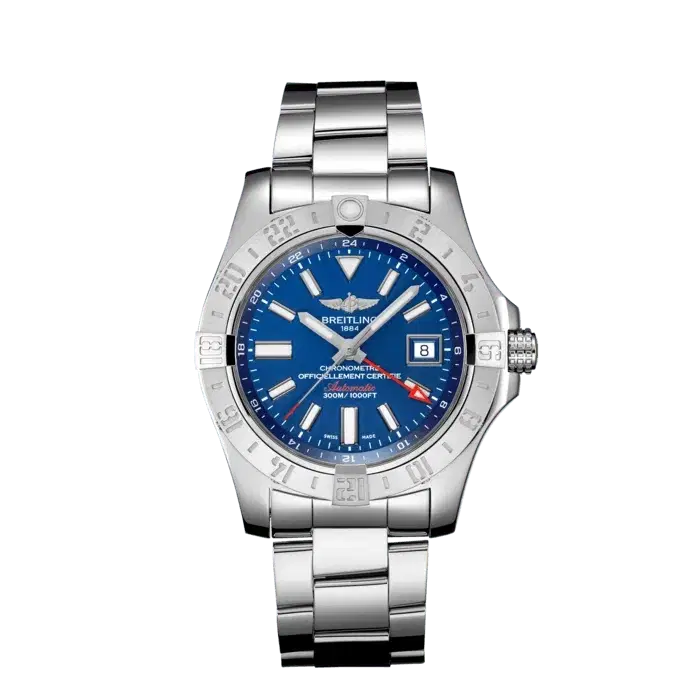 Breitling A32390111C1A1 Avenger II GMT Stainless Steel 43mm "Mariner Blue" Dial