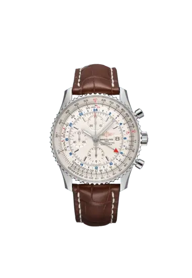 Breitling A24322121G1P1 Navitimer Chronograph GMT 46 Stainless Steel Silver Dial