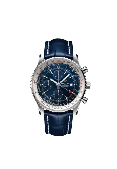 Breitling A24322121C2P1 Navitimer Chronograph GMT 46 Stainless Steel Blue Dial-Hover-Image