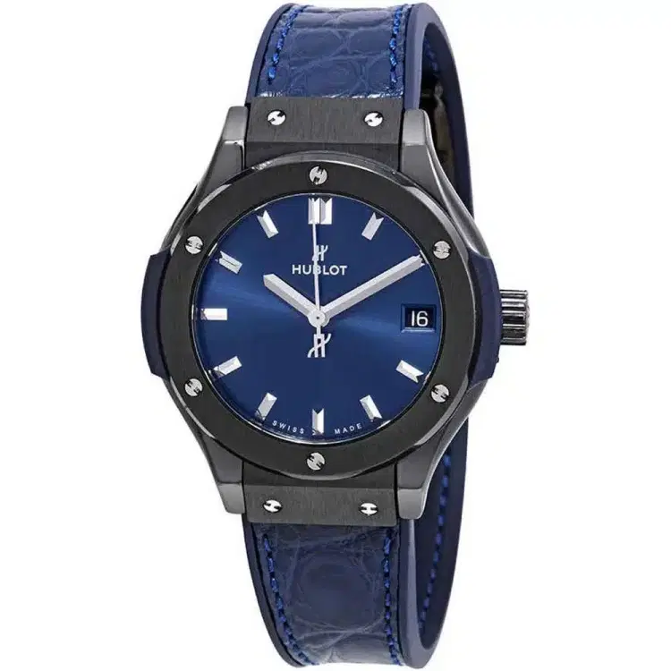 Hublot 581.cm.7170.lr Classic Fusion Quartz 33mm Ladies Watch Ceramic Blue-Hover-Image