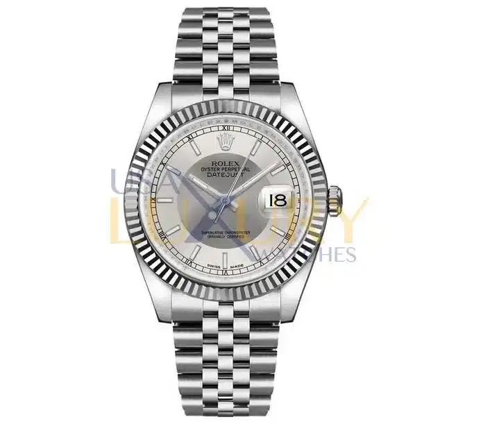 Rolex Datejust 116234 Steel & White Gold Jubilee 36mm Gray Tuxedo Dial