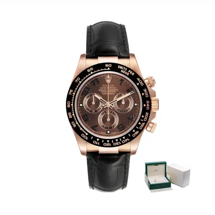 Rolex Daytona 116515LN-0004 Leather Strap Everose Gold Chocolate Dial Black Ceramic Bezel 40mm-Hover-Image
