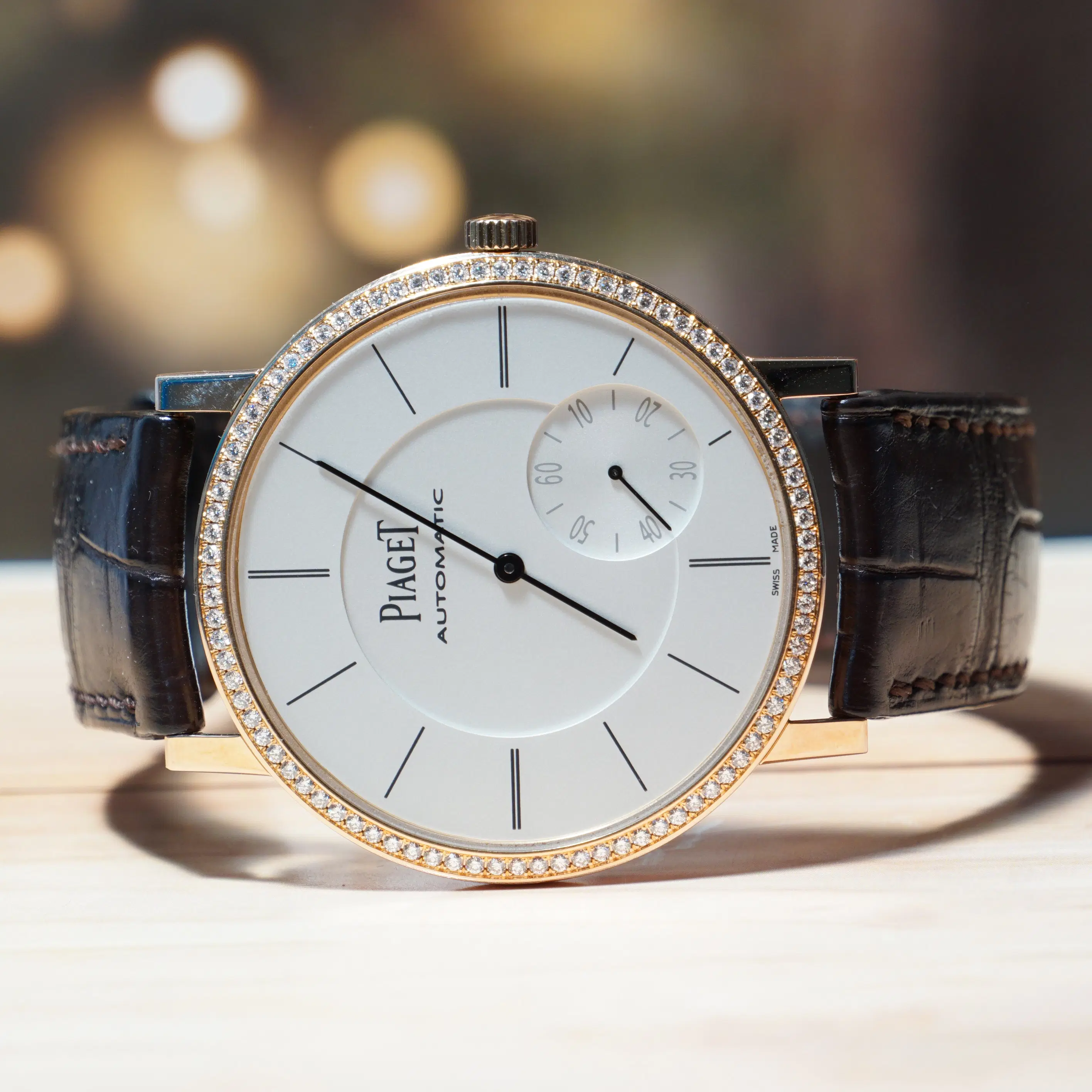 Piaget Altiplano 18K Rose Gold Diamond Bezel