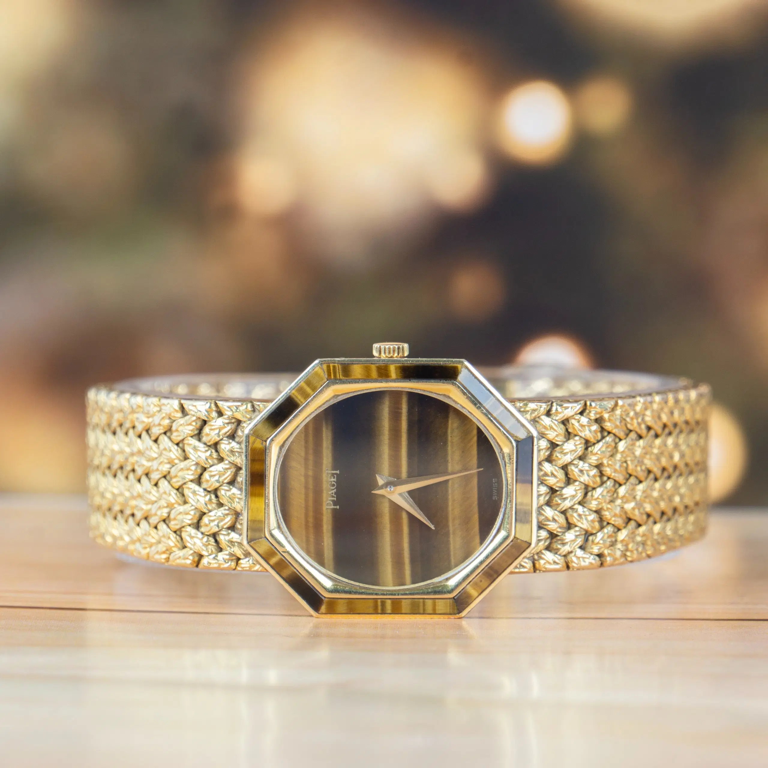 Piaget Tiger’s Eye 18 Karat Yellow Gold Octagon Dial