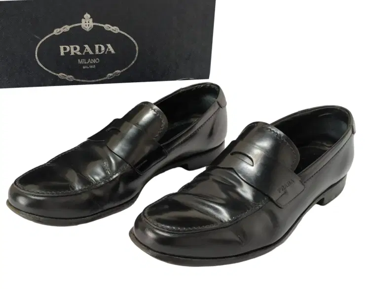 Prada Black Leather Dress Loafers-Hover-Image