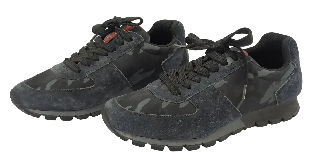 Prada Sport Camouflage Print Nylon Low Top Sneakers