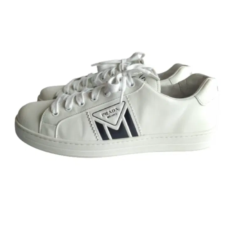 Prada White Leather Sneakers-Hover-Image