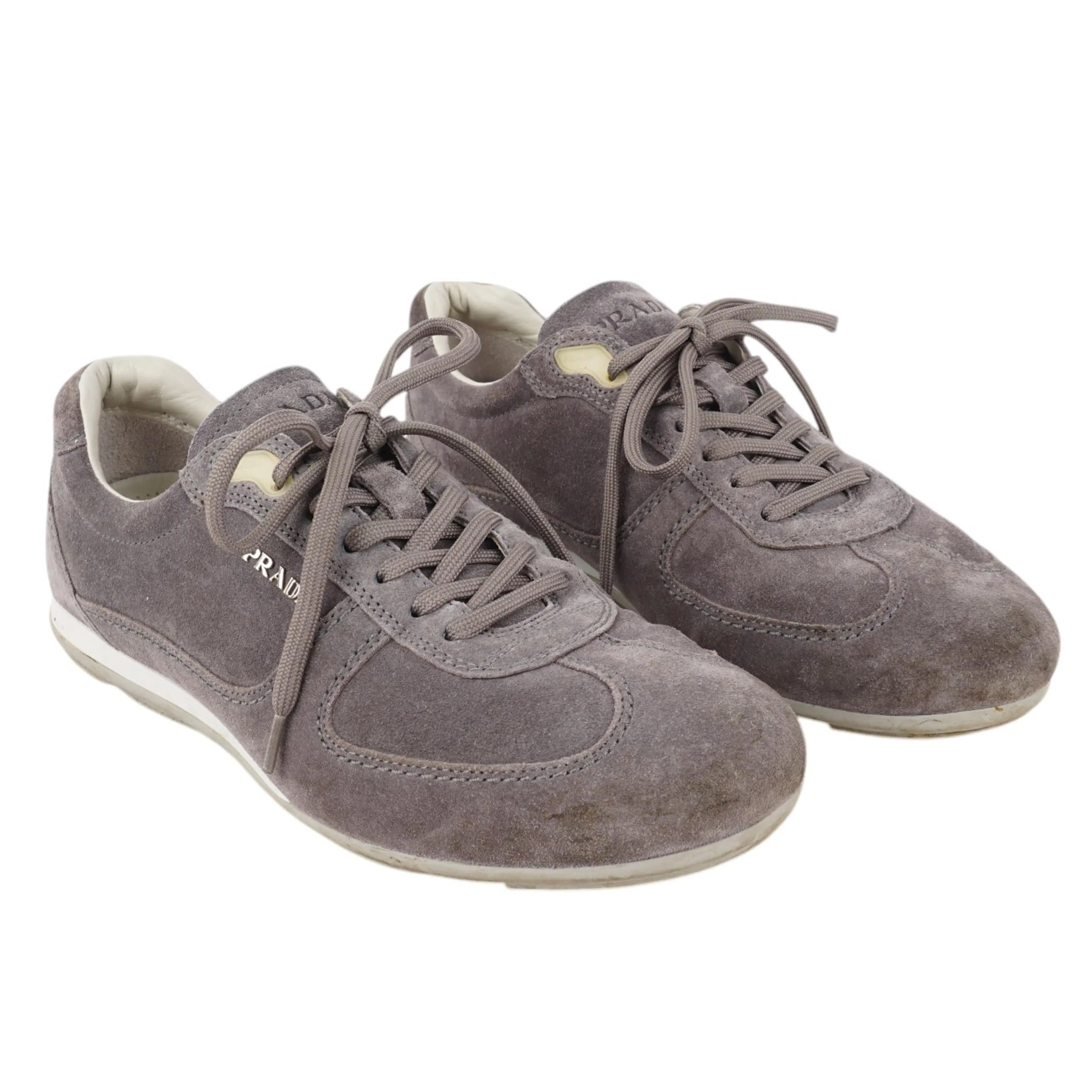 Prada Suede Lace Up Sneakers