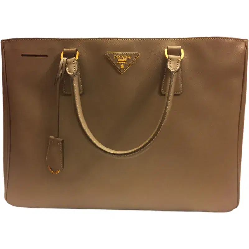 Prada Argilla (Dark Grey) Saffiano Lux Leather Tote Bag