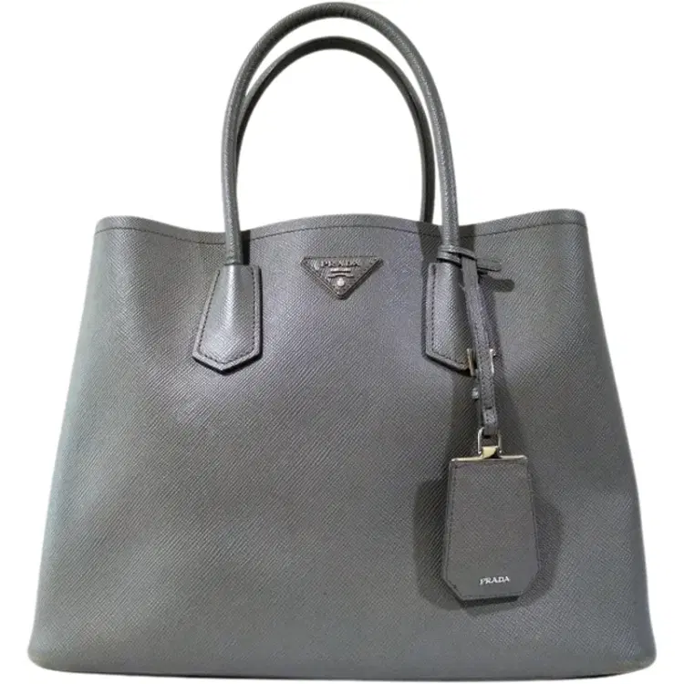 Prada Saffiano Cuir Small Double Tote-Hover-Image