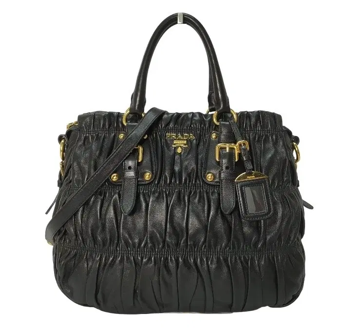 Prada Gaufre Black Quilted Tote Bag