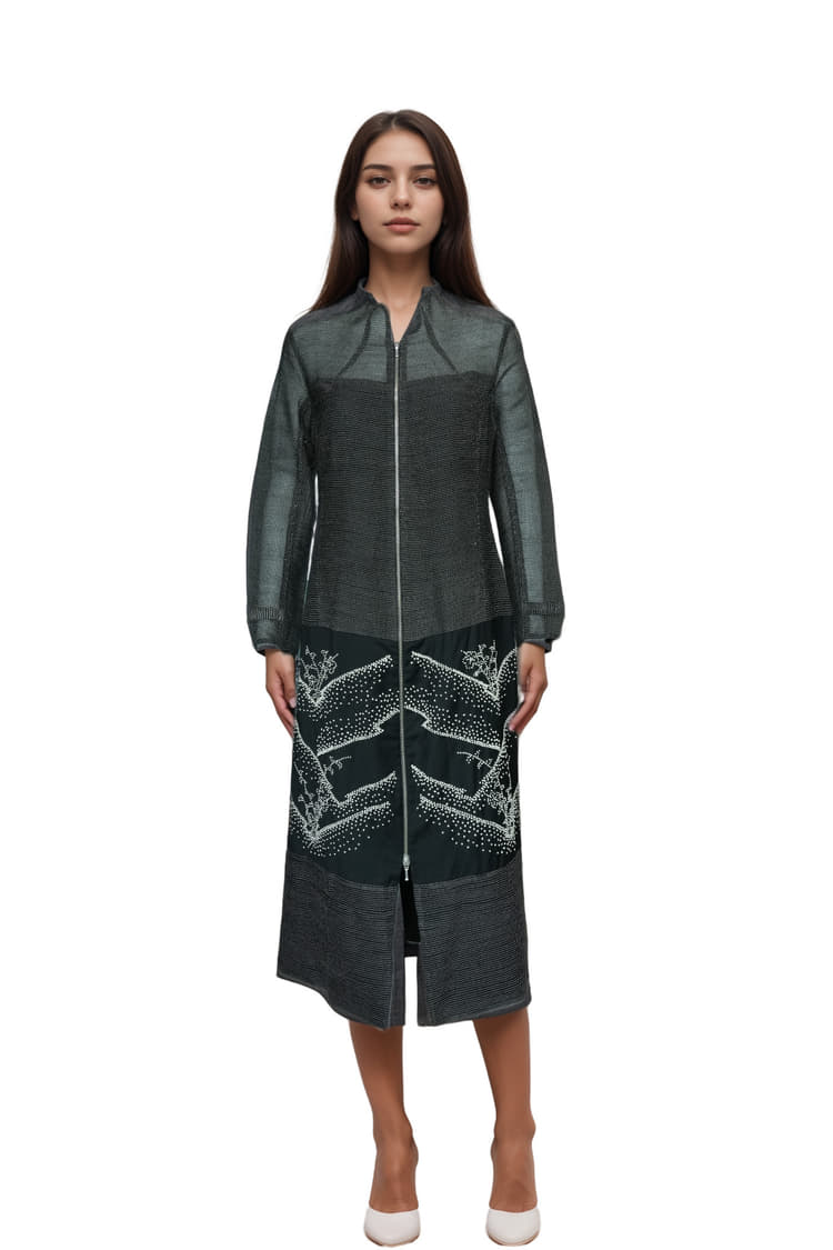 Rahul Mishra Black Zipper Kurta-Hover-Image