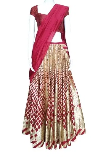 Rohit Bal Red Lehenga-Hover-Image