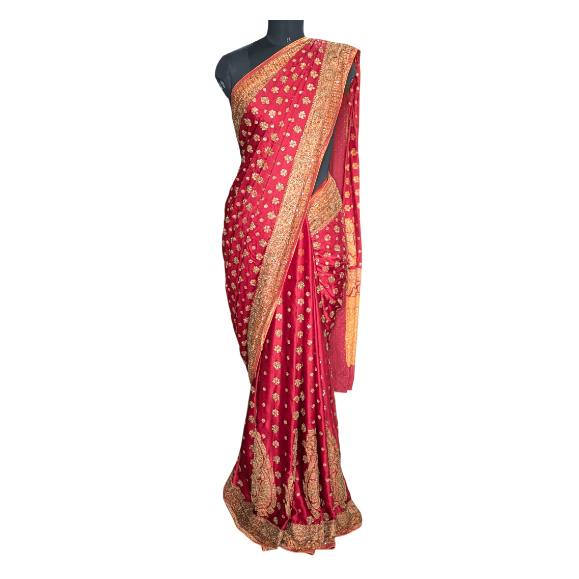 Ritu Kumar Red Embroidered Saree