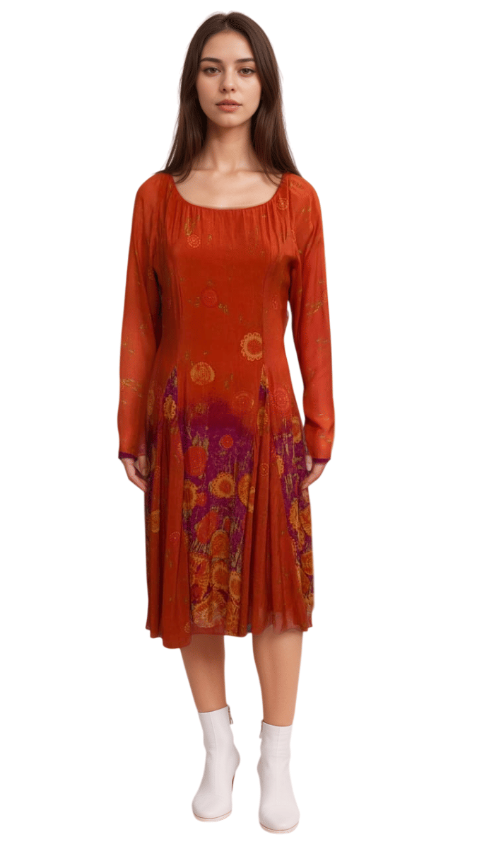 Ritu Kumar Orange Anarkali Kurta-Hover-Image
