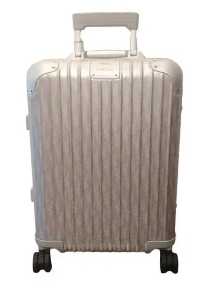 Dior x RIMOWA Aluminium Dior Oblique Silver 4-Wheel Cabin Suitcase