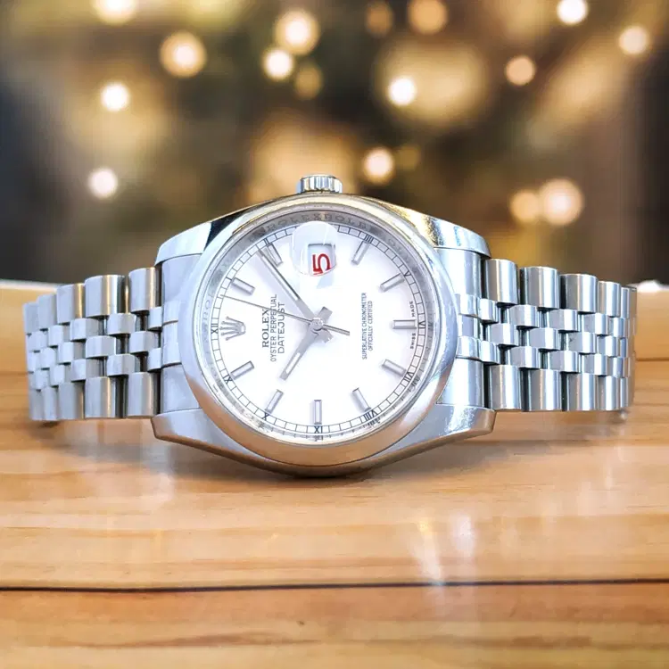 Rolex DateJust 36MM White Dial Dome Bazel-Hover-Image