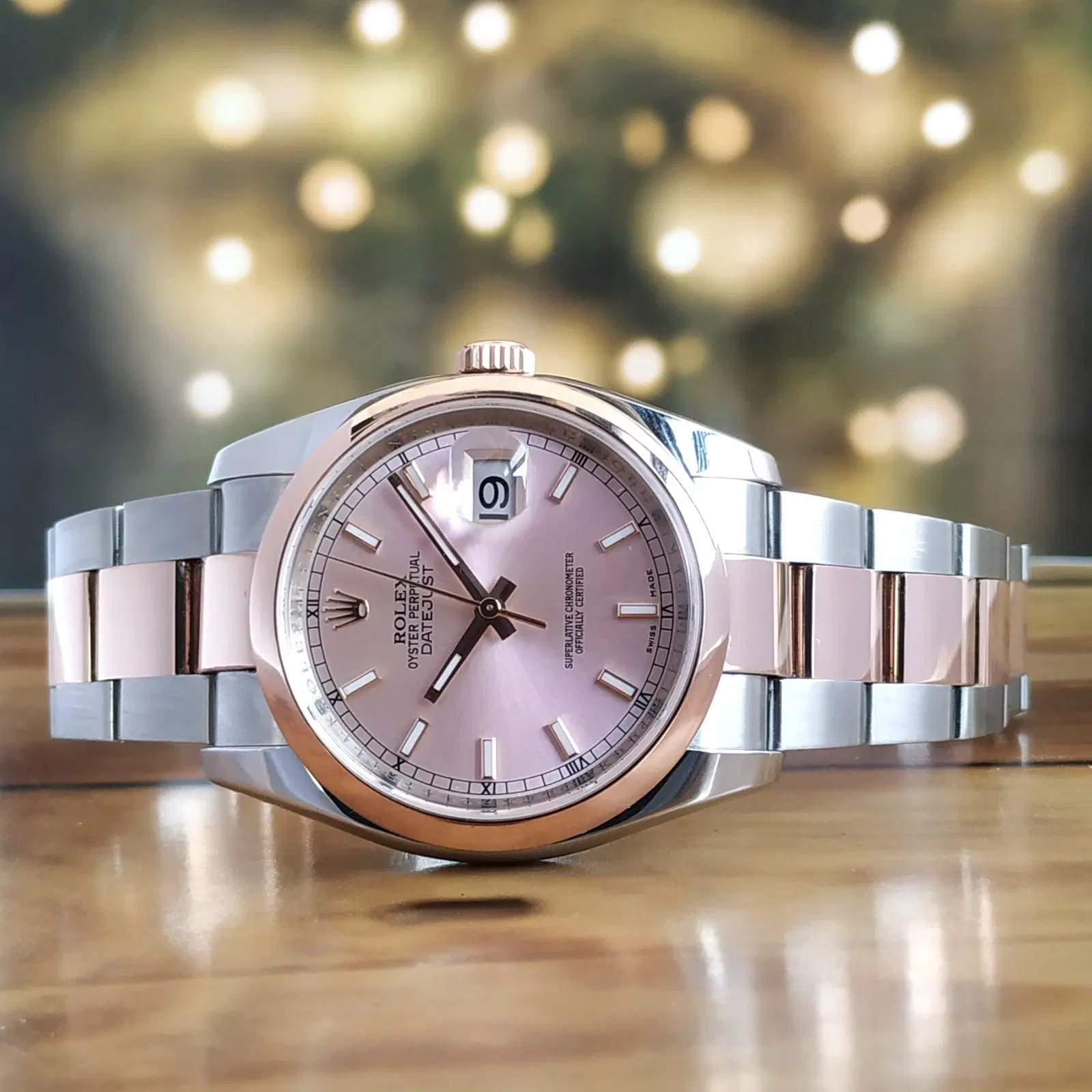 Rolex Datejust 36MM 18K Rose Gold & Steel Pink Dial Complete Set