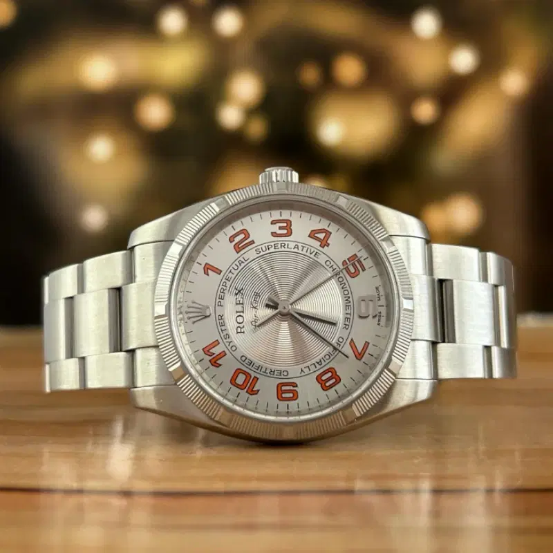 Rolex Air King 34mm Steel Concentric Silver Dial Automatic Watch