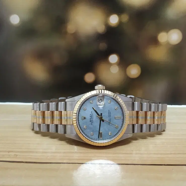 Rolex Lady President Tridor White Yellow Rose Gold MOP Diamond Watch-Hover-Image
