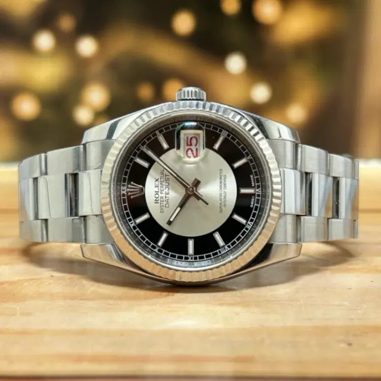 Rolex Datejust 36 Steel RARE Tuxedo Index Dial-Hover-Image