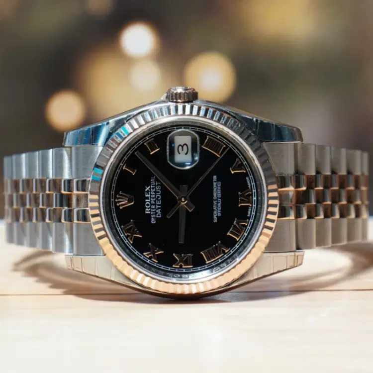 Rolex Datejust 36MM Black Roman Numeral Dial Watch-Hover-Image