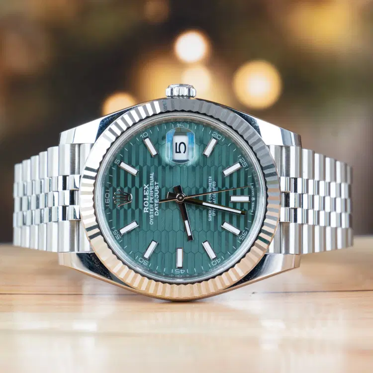 Rolex Datejust 41 MM Steel Jubilee Strap With Green Motif Dial Full Set 2024-Hover-Image