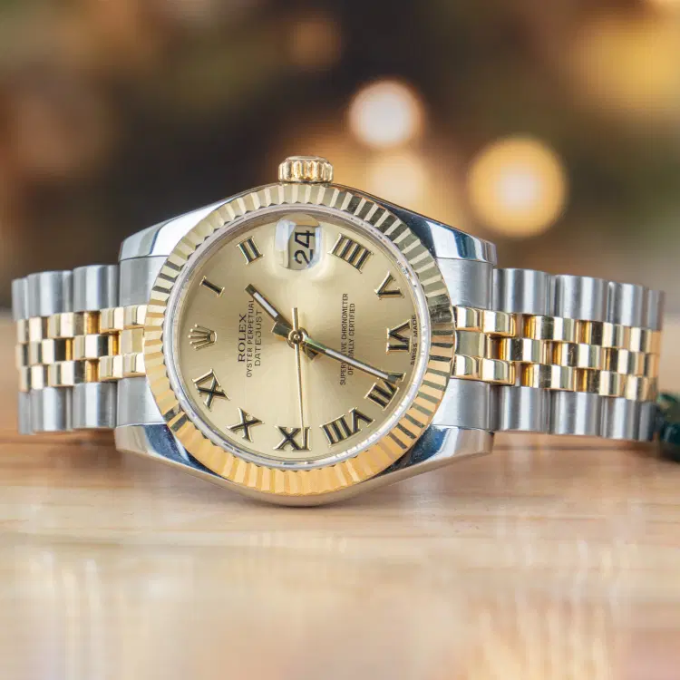 Rolex Datejust 31 MM Oystersteel and Yellow Gold with Champagne Roman Dial-Hover-Image